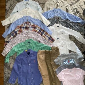 Boy size 4 button up polos & khaki pants bundle!
